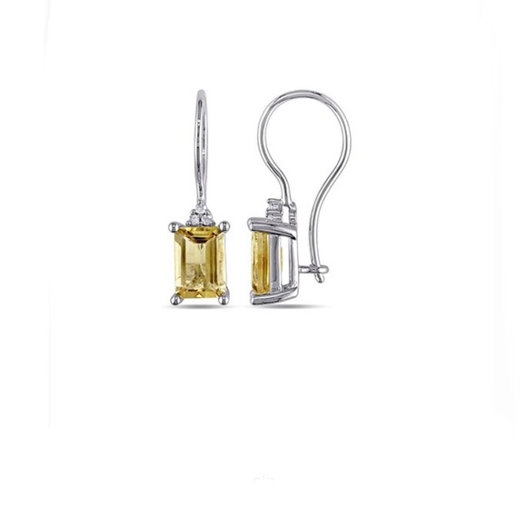 Citrine, Silvertone & Swarvoski Crystal Earrimgs - Picture 2 of 2